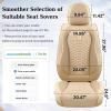 imageCoverado Automotive Seat Covers Car Seat Covers Front Seats Nappa Leather BlackampampPurple Car Seat Cover Waterproof Seat Cushion 2 Pack Front Seat Covers Driver Seat Protector Fit for Most Cars SUVBeige