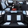 imageCoverado Automotive Seat Covers Car Seat Covers Front Seats Nappa Leather BlackampampPurple Car Seat Cover Waterproof Seat Cushion 2 Pack Front Seat Covers Driver Seat Protector Fit for Most Cars SUVPatchworkBlackBlue