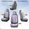 imageCoverado Automotive Seat Covers Car Seat Covers Front Seats Nappa Leather BlackampampPurple Car Seat Cover Waterproof Seat Cushion 2 Pack Front Seat Covers Driver Seat Protector Fit for Most Cars SUVPatchworkGrayPurple