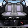 imageCoverado Automotive Seat Covers Car Seat Covers Front Seats Nappa Leather BlackampampPurple Car Seat Cover Waterproof Seat Cushion 2 Pack Front Seat Covers Driver Seat Protector Fit for Most Cars SUVPatchworkGrayPurple