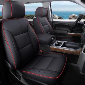 imageCoverado Full Set Seat Covers Faux LeatherBlack Easy InstallWaterproof Custom Fit Chevy SilveradoGMC Sierra 2007201320192025 1500 20202025 2500HD3500HD CrewDoubleExtended CabRedA