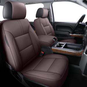 imageCoverado Full Set Seat Covers Faux LeatherBlack Easy InstallWaterproof Custom Fit Chevy SilveradoGMC Sierra 2007201320192025 1500 20202025 2500HD3500HD CrewDoubleExtended CabBrown