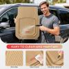 imageCoverado Floor Mats for Cars Deep Dish AllWeather Beige Mats Universal Waterproof Trim to Fit Automotive Mats for Cars SUV Trucks Durable Floor Liner Car Accessories Full Sets 3PCSBeige