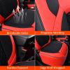 imageCoverado JK Seat Covers 4 Door Fullset for Jeep Wrangler Waterproof Leather Car Seat Protector for Truck Automotive Seat Custions Custom Fit for 20132017 Jeep Wrangler Full CoverageGrayRed
