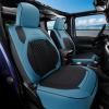 imageCoverado JK Seat Covers 4 Door Fullset for Jeep Wrangler Waterproof Leather Car Seat Protector for Truck Automotive Seat Custions Custom Fit for 20132017 Jeep Wrangler Full CoverageGrayBlue