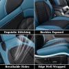 imageCoverado JK Seat Covers 4 Door Fullset for Jeep Wrangler Waterproof Leather Car Seat Protector for Truck Automotive Seat Custions Custom Fit for 20132017 Jeep Wrangler Full CoverageGrayBlue