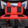 imageCoverado JK Seat Covers 4 Door Fullset for Jeep Wrangler Waterproof Leather Car Seat Protector for Truck Automotive Seat Custions Custom Fit for 20132017 Jeep Wrangler Full CoverageGrayRed