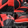 imageCoverado JK Seat Covers 4 Door Fullset for Jeep Wrangler Waterproof Leather Car Seat Protector for Truck Automotive Seat Custions Custom Fit for 20132017 Jeep Wrangler Full CoverageGrayRed