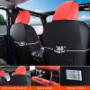 imageCoverado JK Seat Covers 4 Door Fullset for Jeep Wrangler Waterproof Leather Car Seat Protector for Truck Automotive Seat Custions Custom Fit for 20132017 Jeep Wrangler Full CoverageGrayRed