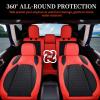 imageCoverado JK Seat Covers 4 Door Fullset for Jeep Wrangler Waterproof Leather Car Seat Protector for Truck Automotive Seat Custions Custom Fit for 20132017 Jeep Wrangler Full CoverageGrayRed