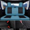 imageCoverado JK Seat Covers 4 Door Fullset for Jeep Wrangler Waterproof Leather Car Seat Protector for Truck Automotive Seat Custions Custom Fit for 20132017 Jeep Wrangler Full CoverageGrayBlue