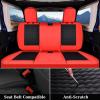 imageCoverado JK Seat Covers 4 Door Fullset for Jeep Wrangler Waterproof Leather Car Seat Protector for Truck Automotive Seat Custions Custom Fit for 20132017 Jeep Wrangler Full CoverageGrayRed
