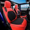 imageCoverado JK Seat Covers 4 Door Fullset for Jeep Wrangler Waterproof Leather Car Seat Protector for Truck Automotive Seat Custions Custom Fit for 20132017 Jeep Wrangler Full CoverageGrayRed