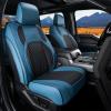 imageCoverado JK Seat Covers 4 Door Fullset for Jeep Wrangler Waterproof Leather Car Seat Protector for Truck Automotive Seat Custions Custom Fit for 20132017 Jeep Wrangler Full CoverageGrayBlue