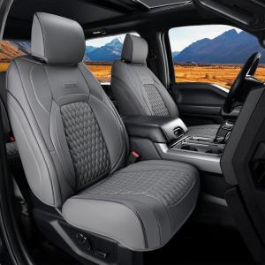 imageCoverado JK Seat Covers 4 Door Fullset for Jeep Wrangler Waterproof Leather Car Seat Protector for Truck Automotive Seat Custions Custom Fit for 20132017 Jeep Wrangler Full CoverageGrayGray