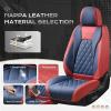 imageCoverado Car Seat Covers Full Set Universal Seat Covers for Cars Car Seat Protector Waterproof Nappa Car Seat Cushion Car Seat Covers Front Seats and Back Fit for Most Cars Trucks SUV BlackampampBlueRedBlueGrid