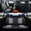 imageCoverado Car Seat Covers Full Set Universal Seat Covers for Cars Car Seat Protector Waterproof Nappa Car Seat Cushion Car Seat Covers Front Seats and Back Fit for Most Cars Trucks SUV BlackampampBlueBlackGray