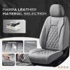 imageCoverado Car Seat Covers Full Set Universal Seat Covers for Cars Car Seat Protector Waterproof Nappa Car Seat Cushion Car Seat Covers Front Seats and Back Fit for Most Cars Trucks SUV BlackampampBlueGrayGrid