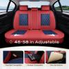 imageCoverado Car Seat Covers Full Set Universal Seat Covers for Cars Car Seat Protector Waterproof Nappa Car Seat Cushion Car Seat Covers Front Seats and Back Fit for Most Cars Trucks SUV BlackampampBlueRedBlue