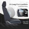 imageCoverado Car Seat Covers Full Set Universal Seat Covers for Cars Car Seat Protector Waterproof Nappa Car Seat Cushion Car Seat Covers Front Seats and Back Fit for Most Cars Trucks SUV BlackampampBlueBlackGrid