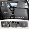 imageCoverado Car Seat Covers Full Set Universal Seat Covers for Cars Car Seat Protector Waterproof Nappa Car Seat Cushion Car Seat Covers Front Seats and Back Fit for Most Cars Trucks SUV BlackampampBlueGrayGrid