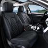 imageCoverado Car Seat Covers Full Set Universal Seat Covers for Cars Car Seat Protector Waterproof Nappa Car Seat Cushion Car Seat Covers Front Seats and Back Fit for Most Cars Trucks SUV BlackampampBlueBlackGrid