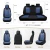 imageCoverado Car Seat Covers Full Set Universal Seat Covers for Cars Car Seat Protector Waterproof Nappa Car Seat Cushion Car Seat Covers Front Seats and Back Fit for Most Cars Trucks SUV BlackampampBlueBlackBlue