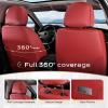 imageCoverado Car Seat Covers Full Set Universal Seat Covers for Cars Car Seat Protector Waterproof Nappa Car Seat Cushion Car Seat Covers Front Seats and Back Fit for Most Cars Trucks SUV BlackampampBlueRedBlack