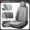 imageCoverado Car Seat Covers Full Set Universal Seat Covers for Cars Car Seat Protector Waterproof Nappa Car Seat Cushion Car Seat Covers Front Seats and Back Fit for Most Cars Trucks SUV BlackampampBlueGrayLine