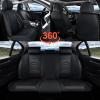 imageCoverado Car Seat Covers Full Set Universal Seat Covers for Cars Car Seat Protector Waterproof Nappa Car Seat Cushion Car Seat Covers Front Seats and Back Fit for Most Cars Trucks SUV BlackampampBlueBlack