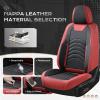 imageCoverado Car Seat Covers Full Set Universal Seat Covers for Cars Car Seat Protector Waterproof Nappa Car Seat Cushion Car Seat Covers Front Seats and Back Fit for Most Cars Trucks SUV BlackampampBlueRedBlack