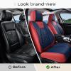 imageCoverado Car Seat Covers Full Set Universal Seat Covers for Cars Car Seat Protector Waterproof Nappa Car Seat Cushion Car Seat Covers Front Seats and Back Fit for Most Cars Trucks SUV BlackampampBlueRedBlueGrid