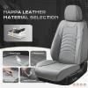 imageCoverado Car Seat Covers Full Set Universal Seat Covers for Cars Car Seat Protector Waterproof Nappa Car Seat Cushion Car Seat Covers Front Seats and Back Fit for Most Cars Trucks SUV BlackampampBlueGrayLine