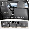 imageCoverado Car Seat Covers Full Set Universal Seat Covers for Cars Car Seat Protector Waterproof Nappa Car Seat Cushion Car Seat Covers Front Seats and Back Fit for Most Cars Trucks SUV BlackampampBlueGrayWhiteGrid