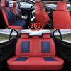 imageCoverado Car Seat Covers Full Set Universal Seat Covers for Cars Car Seat Protector Waterproof Nappa Car Seat Cushion Car Seat Covers Front Seats and Back Fit for Most Cars Trucks SUV BlackampampBlueRedBlue