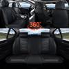 imageCoverado Car Seat Covers Full Set Universal Seat Covers for Cars Car Seat Protector Waterproof Nappa Car Seat Cushion Car Seat Covers Front Seats and Back Fit for Most Cars Trucks SUV BlackampampBlueBlackLine