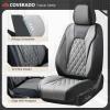 imageCoverado Car Seat Covers Full Set Universal Seat Covers for Cars Car Seat Protector Waterproof Nappa Car Seat Cushion Car Seat Covers Front Seats and Back Fit for Most Cars Trucks SUV BlackampampBlueBlackGrayGrid