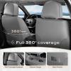 imageCoverado Car Seat Covers Full Set Universal Seat Covers for Cars Car Seat Protector Waterproof Nappa Car Seat Cushion Car Seat Covers Front Seats and Back Fit for Most Cars Trucks SUV BlackampampBlueGrayLine