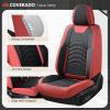 imageCoverado Car Seat Covers Full Set Universal Seat Covers for Cars Car Seat Protector Waterproof Nappa Car Seat Cushion Car Seat Covers Front Seats and Back Fit for Most Cars Trucks SUV BlackampampBlueRedBlackLine