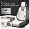 imageCoverado Car Seat Covers Full Set Universal Seat Covers for Cars Car Seat Protector Waterproof Nappa Car Seat Cushion Car Seat Covers Front Seats and Back Fit for Most Cars Trucks SUV BlackampampBlueGrayWhiteGrid