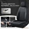 imageCoverado Car Seat Covers Full Set Universal Seat Covers for Cars Car Seat Protector Waterproof Nappa Car Seat Cushion Car Seat Covers Front Seats and Back Fit for Most Cars Trucks SUV BlackampampBlueBlack