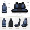 imageCoverado Car Seat Covers Full Set Universal Seat Covers for Cars Car Seat Protector Waterproof Nappa Car Seat Cushion Car Seat Covers Front Seats and Back Fit for Most Cars Trucks SUV BlackampampBlueBlackBlueLine