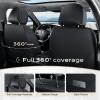 imageCoverado Car Seat Covers Full Set Universal Seat Covers for Cars Car Seat Protector Waterproof Nappa Car Seat Cushion Car Seat Covers Front Seats and Back Fit for Most Cars Trucks SUV BlackampampBlueBlackGrayGrid