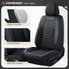 imageCoverado Car Seat Covers Full Set Universal Seat Covers for Cars Car Seat Protector Waterproof Nappa Car Seat Cushion Car Seat Covers Front Seats and Back Fit for Most Cars Trucks SUV BlackampampBlueBlack