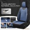 imageCoverado Car Seat Covers Full Set Universal Seat Covers for Cars Car Seat Protector Waterproof Nappa Car Seat Cushion Car Seat Covers Front Seats and Back Fit for Most Cars Trucks SUV BlackampampBlueBlackBlue