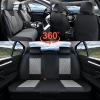 imageCoverado Car Seat Covers Full Set Universal Seat Covers for Cars Car Seat Protector Waterproof Nappa Car Seat Cushion Car Seat Covers Front Seats and Back Fit for Most Cars Trucks SUV BlackampampBlueBlackGrayGrid