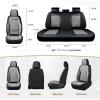 imageCoverado Car Seat Covers Full Set Universal Seat Covers for Cars Car Seat Protector Waterproof Nappa Car Seat Cushion Car Seat Covers Front Seats and Back Fit for Most Cars Trucks SUV BlackampampBlueBlackGray