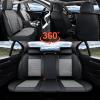 imageCoverado Car Seat Covers Full Set Universal Seat Covers for Cars Car Seat Protector Waterproof Nappa Car Seat Cushion Car Seat Covers Front Seats and Back Fit for Most Cars Trucks SUV BlackampampBlueBlackGrayLine