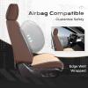 imageCoverado Car Seat Covers Full Set Universal Seat Covers for Cars Car Seat Protector Waterproof Nappa Car Seat Cushion Car Seat Covers Front Seats and Back Fit for Most Cars Trucks SUV BlackampampBlueCoffeeBeigeLine