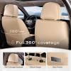 imageCoverado Car Seat Covers Full Set Universal Seat Covers for Cars Car Seat Protector Waterproof Nappa Car Seat Cushion Car Seat Covers Front Seats and Back Fit for Most Cars Trucks SUV BlackampampBlueBeigeGrid